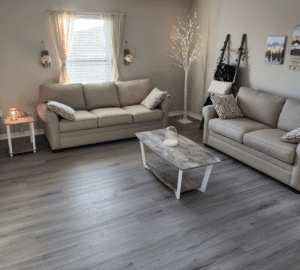 Grey Luxury Vinyl floor in living room